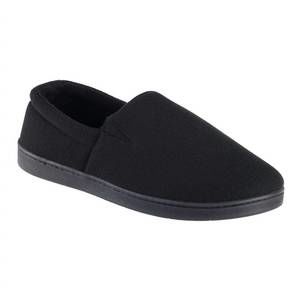 NEW ISOTONER men's textured knit kai closed back slippers in black
